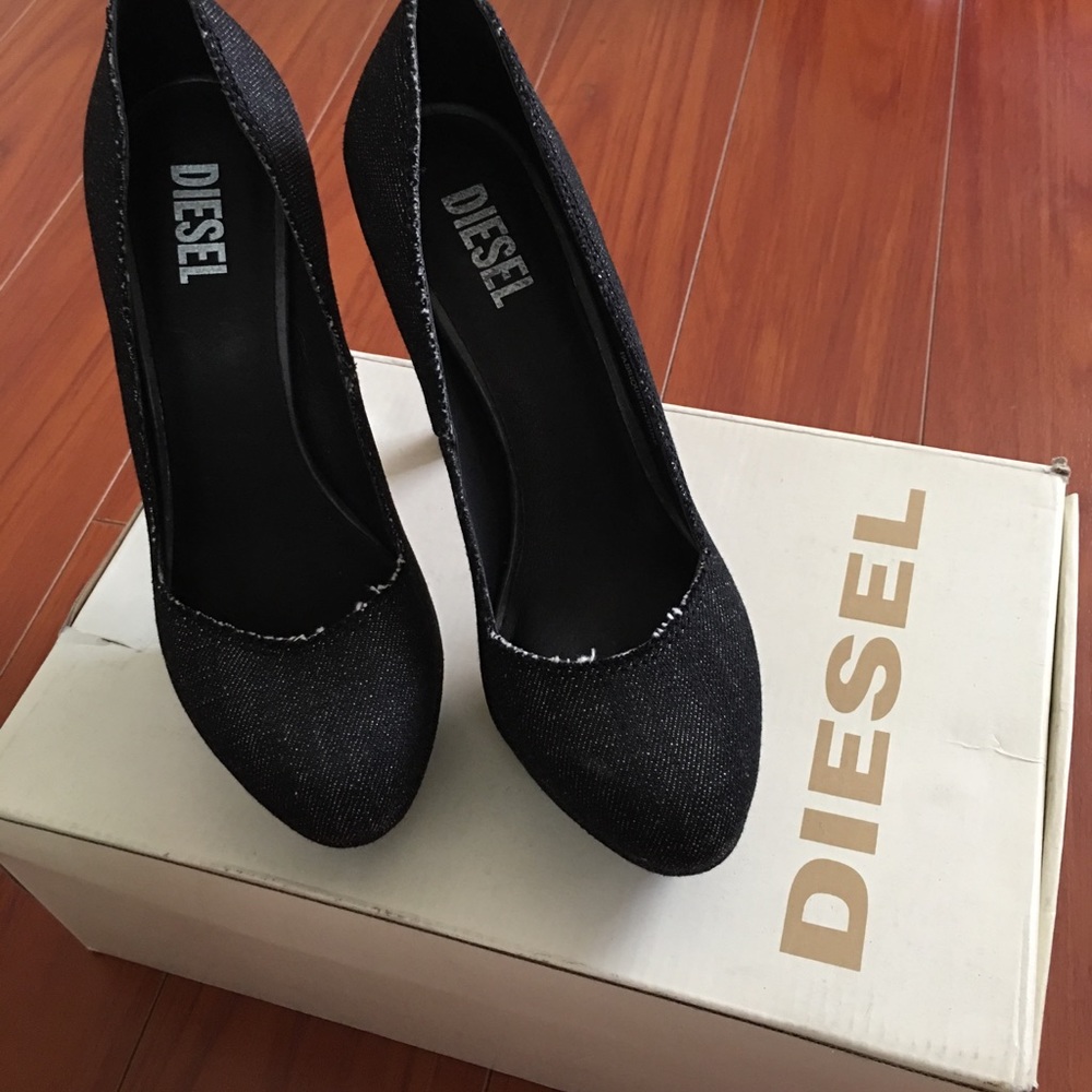 Diesel black cowboy high heels